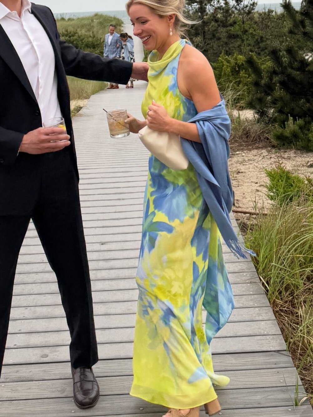 AQUA Printed Chiffon Maxi Dress Wedding Guest Size 2